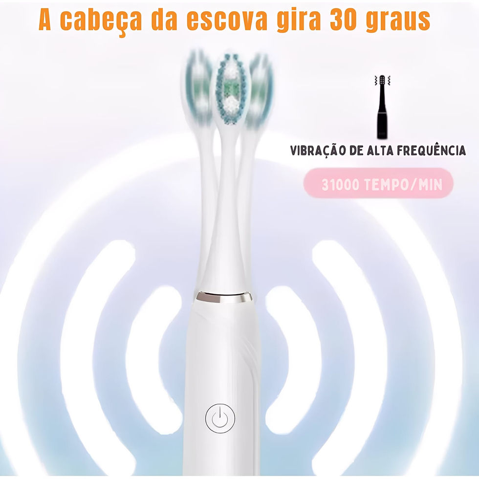 Miniatura: Kit 2 Escova de Dente Elétrica Preto e Branco Recarregável