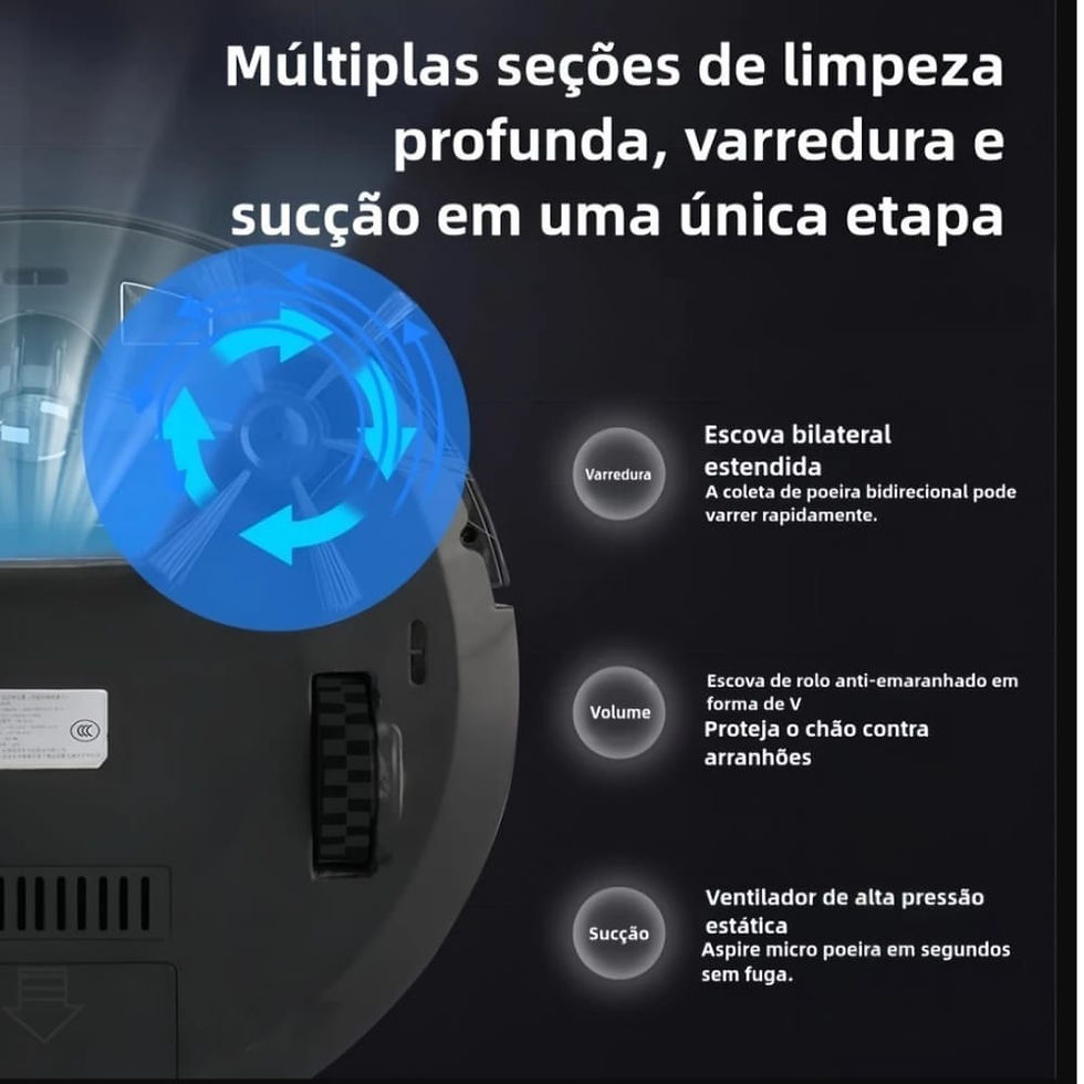 Miniatura: Aspirador De Pó Robô Controle Remoto Carregamento Automático — Preto