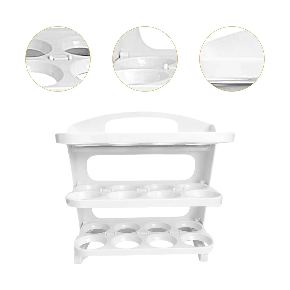 Miniatura: Porta-ovos para geladeira, espaço dobrável para recipientes de ovos