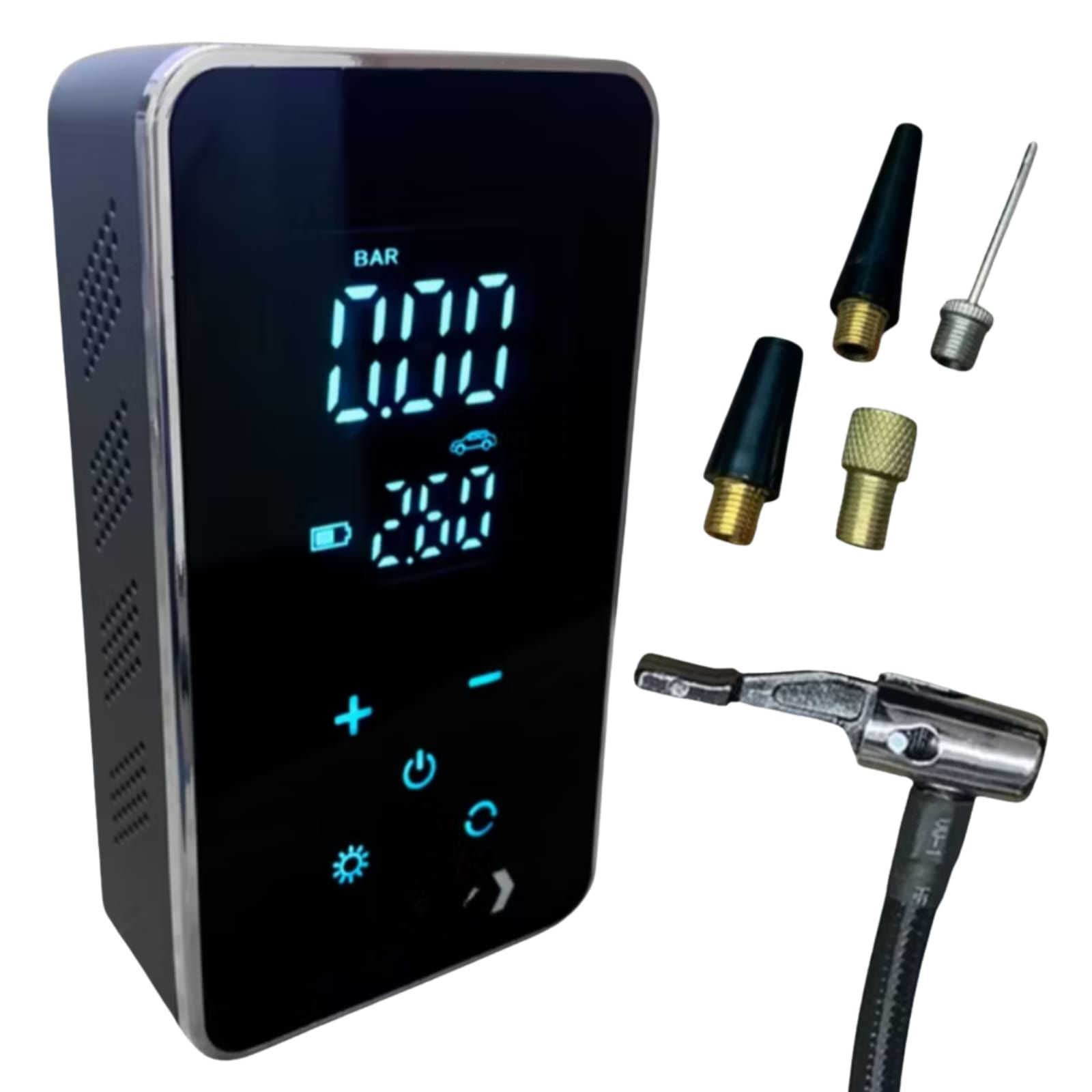 Bomba de Ar Elétrica Portátil Inteligente Recarregável Calibrador Encher Pneu