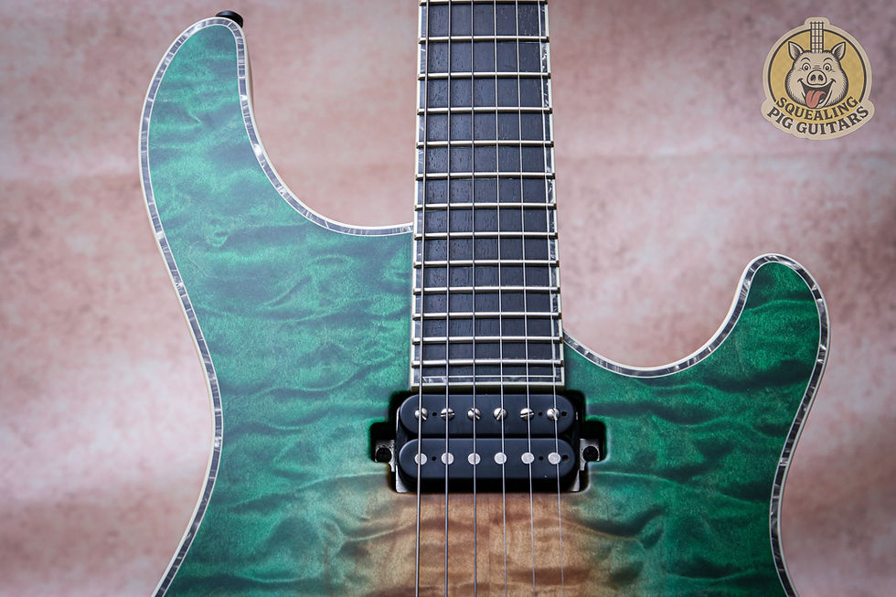 Thumbnail: MAYONES MIP Regius Pro Custom 6 4A Quilt Top "Trans Natural Green Fade Burst + E