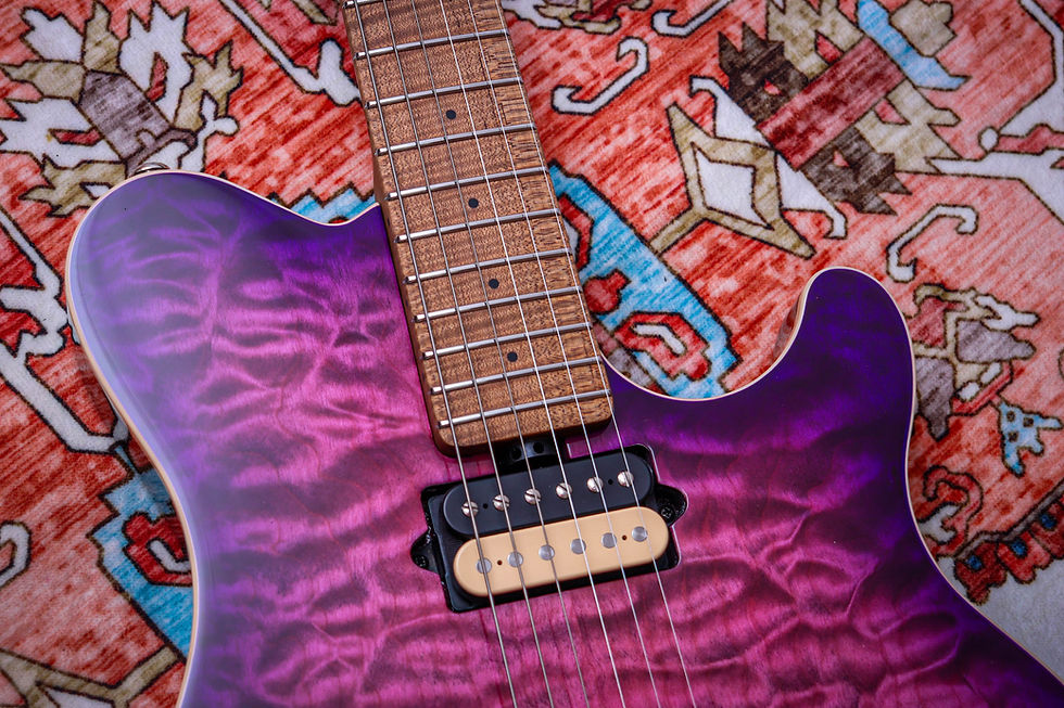 Thumbnail: ERNIE BALL USA Music Man Axis Quilt HH HT "Olallieberry+ Maple" (2025)