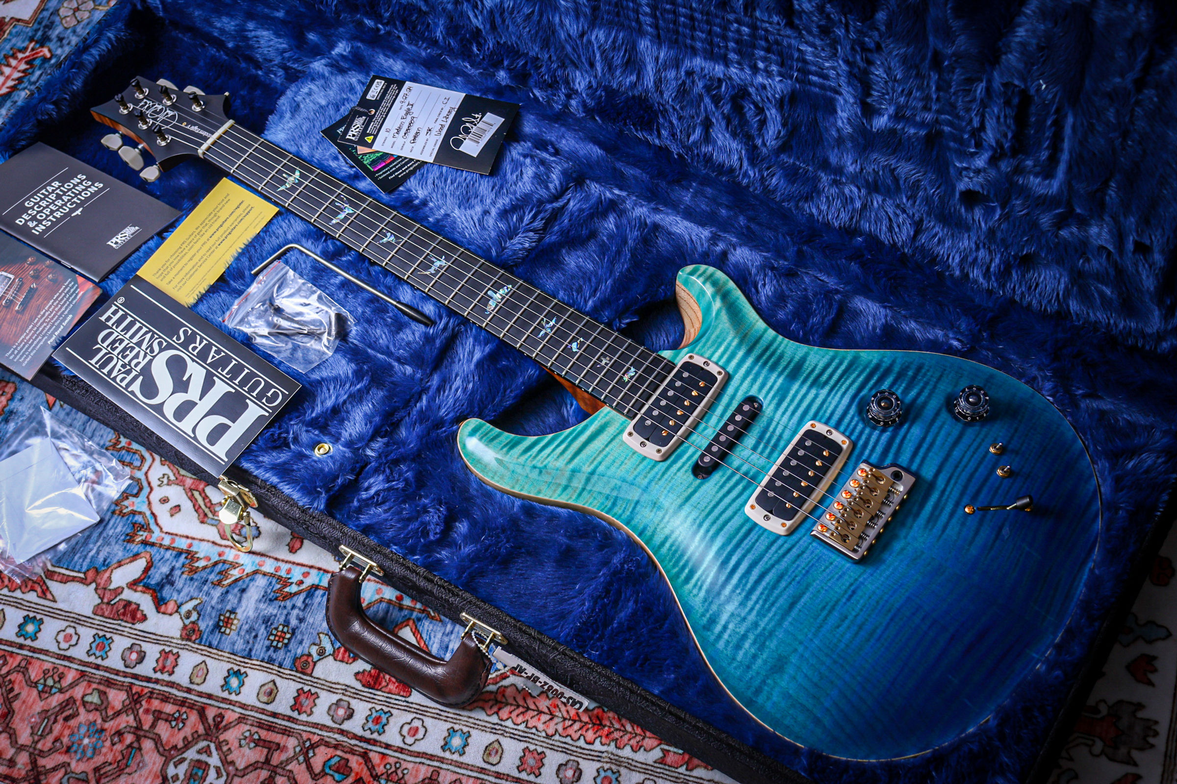 PRS USA Paul Reed Smith Modern Eagle V Wood Library "Blue Fade" (2024)