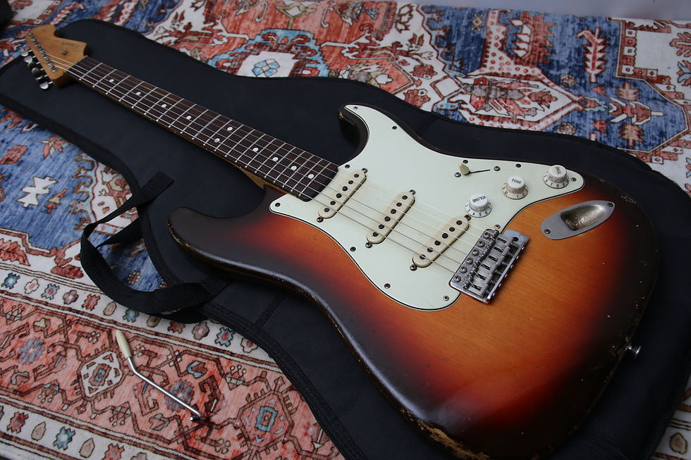 Thumbnail: DANOCASTER USA Double Cutaway S-Style Relic "Two Tone Burst + Rosewood" (2013)
