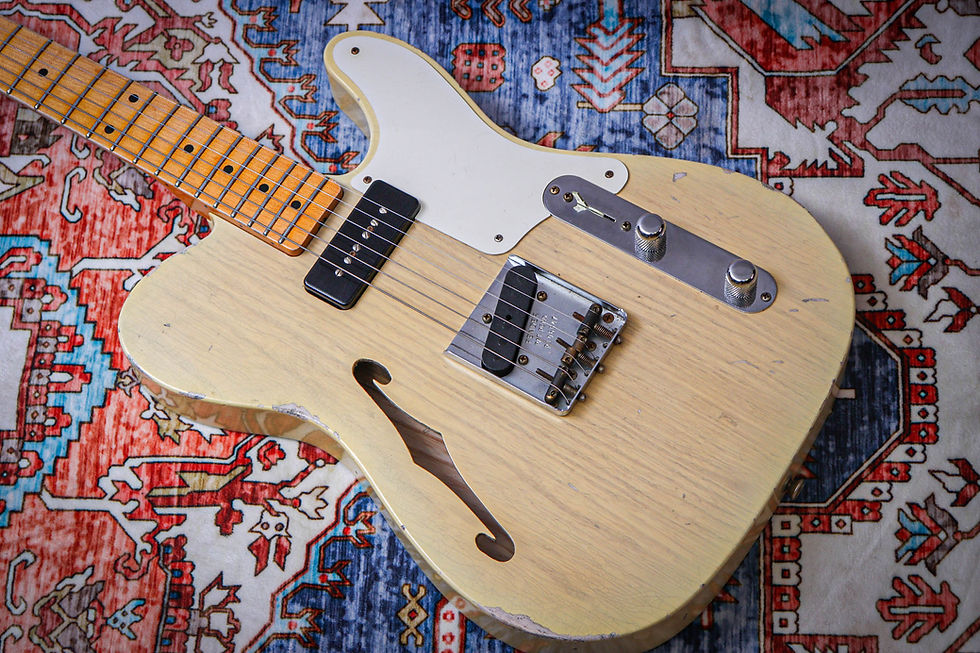Thumbnail: FENDER USA Custom Shop Ltd P90 Telecaster Thinline Relic "Natural Blonde + Maple