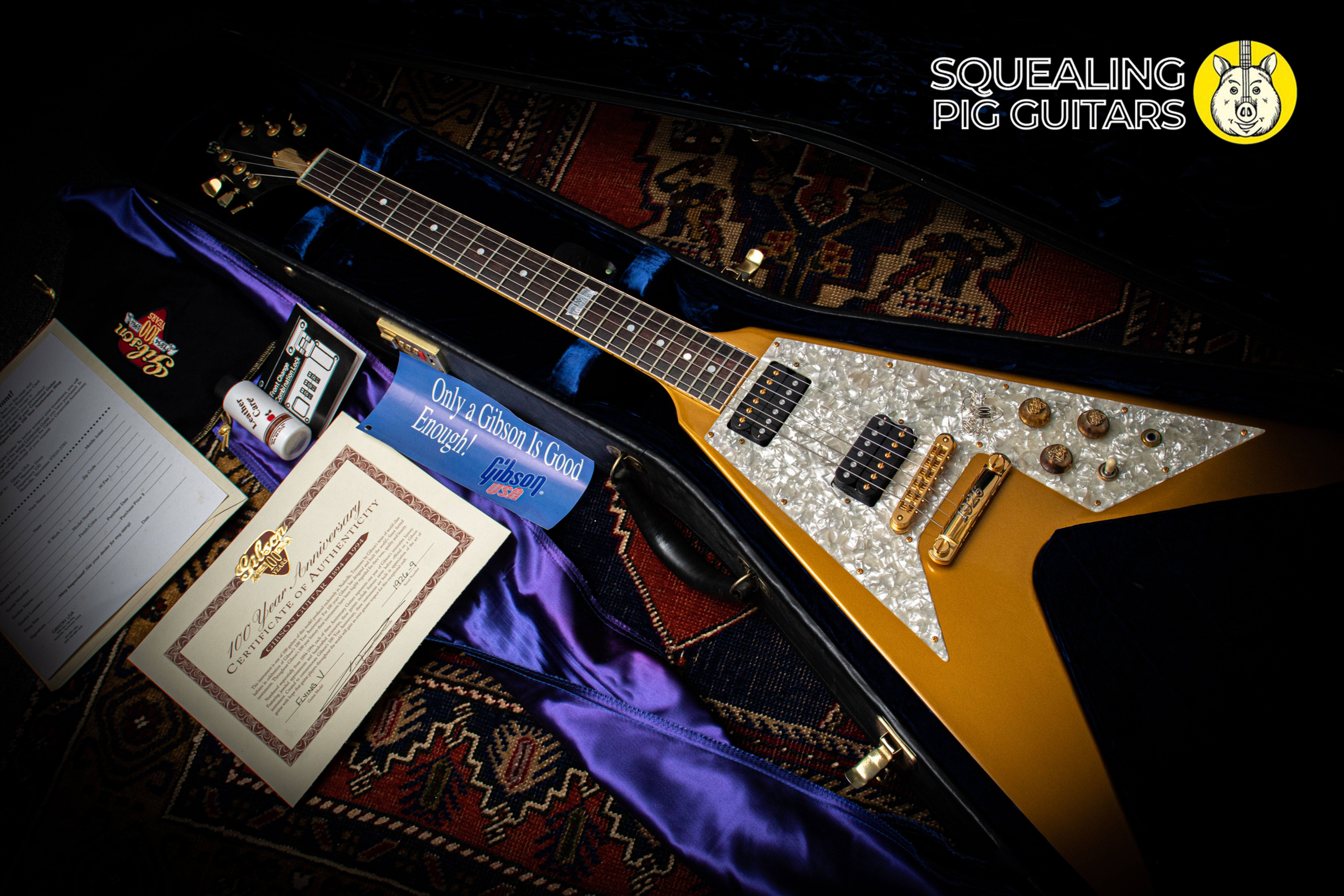 GIBSON USA Custom Shop Flying V Centennial 100th Anniversary - Cadillac Gold