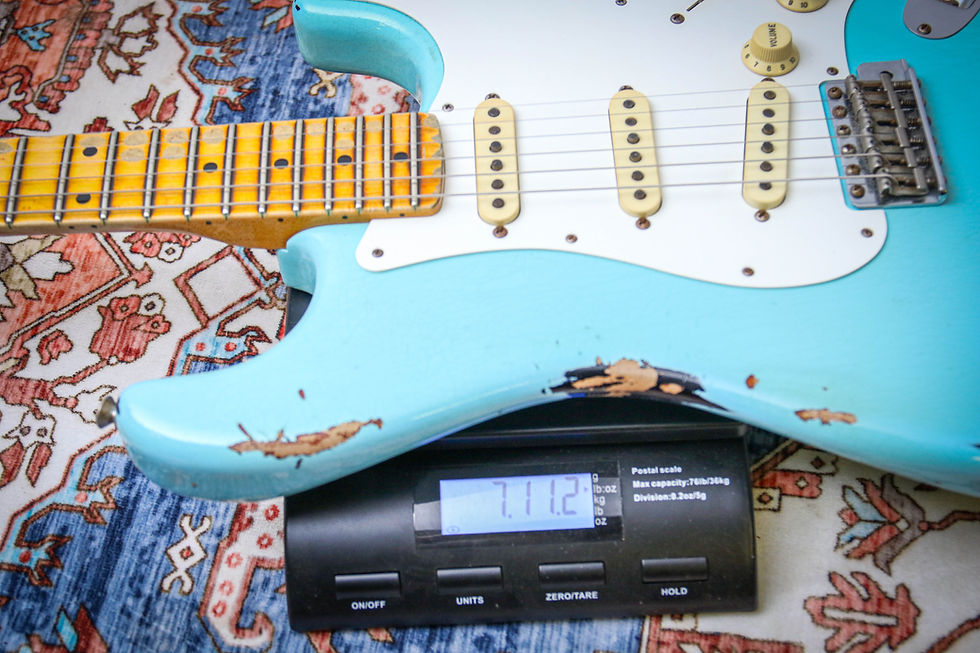 Thumbnail: FENDER USA Custom Shop Mischief Maker Ltd Relic "Daphne Blue Over Sunburst" (201
