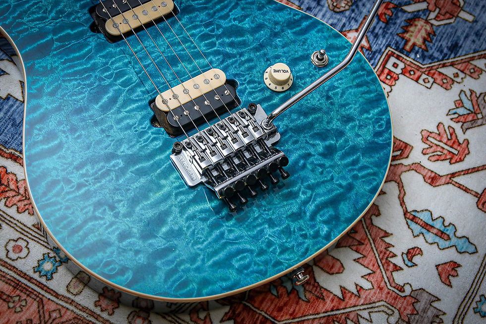 Thumbnail: ERNIE BALL USA Music Man Axis HH Floyd "Blue Quilt" (1996)