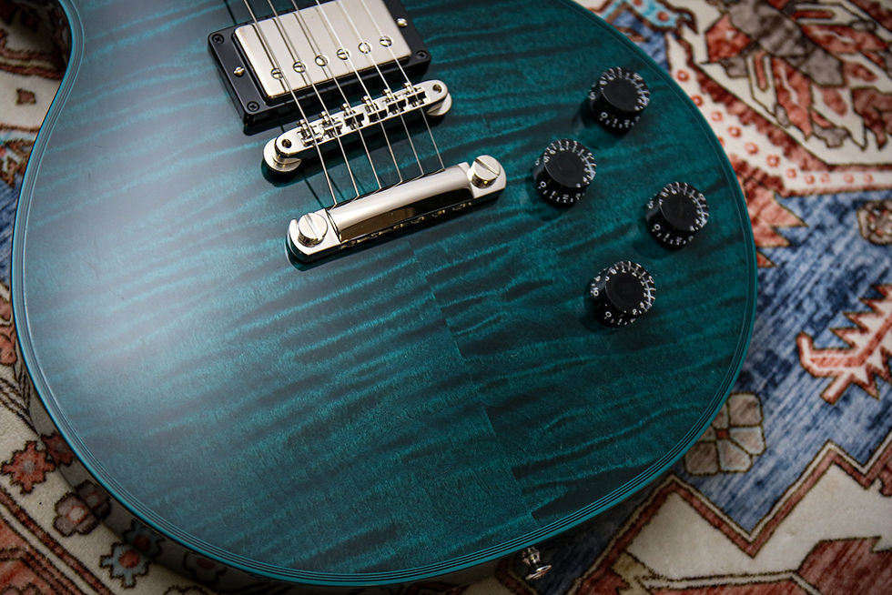 Thumbnail: GIBSON USA Custom Shop Les Paul Axcess Widow Figured "Peacock Blue" (2025)