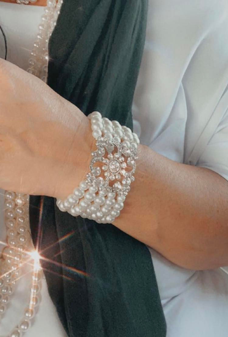 Royal Garden Pearl Cluster Bracelet #BP884