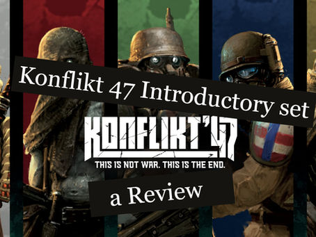 The Konflikt 47 logo with Review: Konflikt 47 Introductory set written on it.