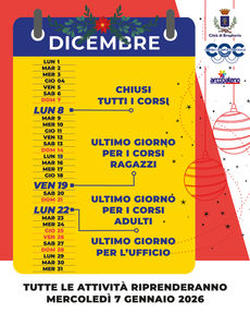 CHIUSURE DICEMBRE 2025