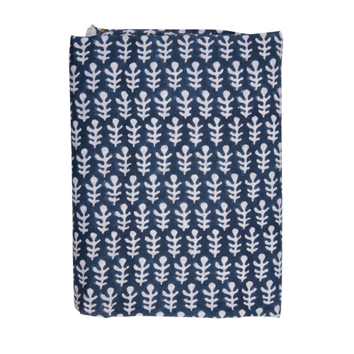 Bagru Dark Blue Linen 5m Bolt Of Hand Block Printed Linen Cloth Molly Mahon 2019