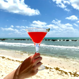 Tropical drink on the beach at Generations Riviera Maya
