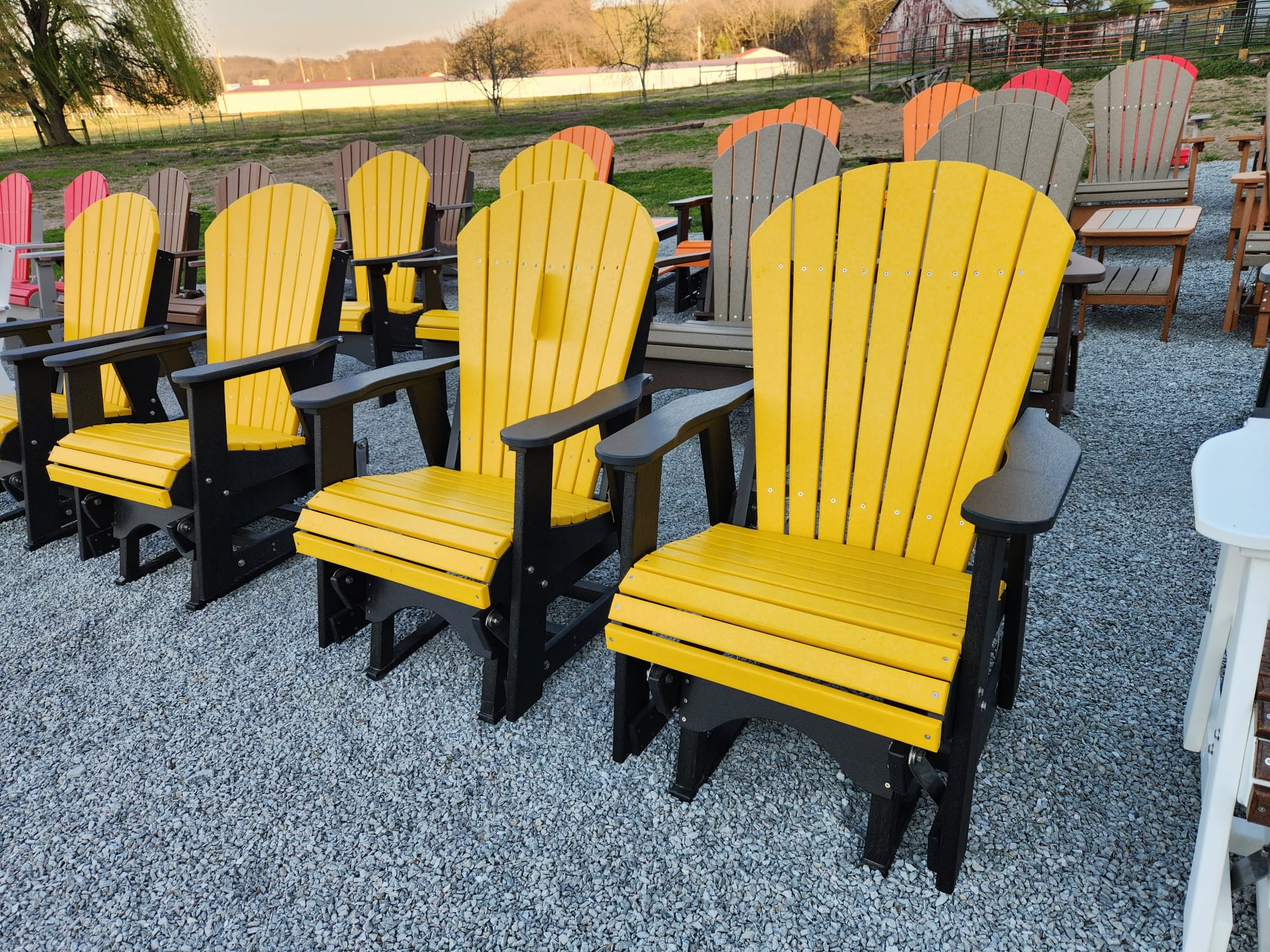 Glider Chair Set with Rectangle Side Table, view 2