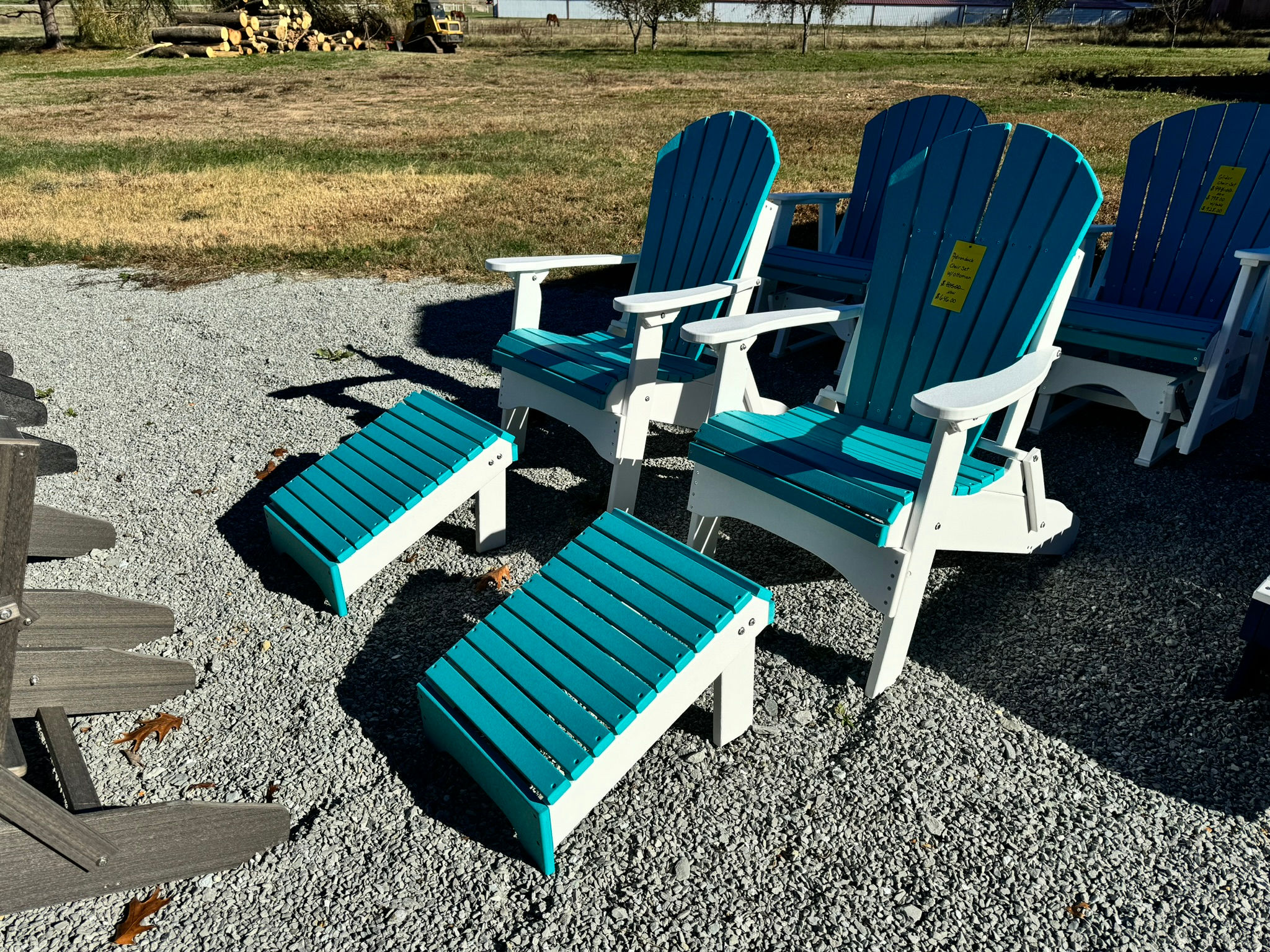 Folding Adirondack Chair Set with Ottomans