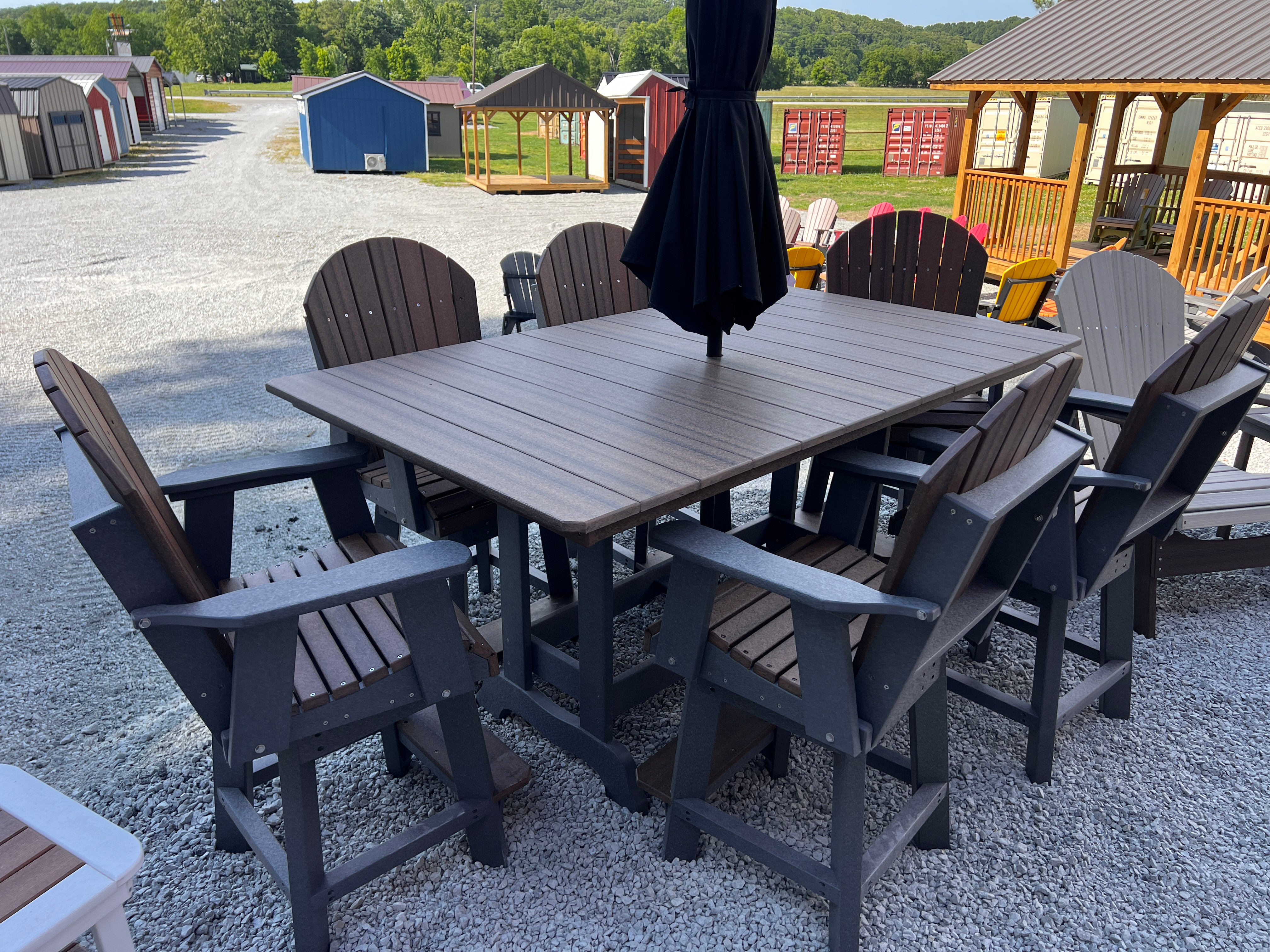 6' Dining table with 6 Swivel Chairs. Optional Canopy, view 1