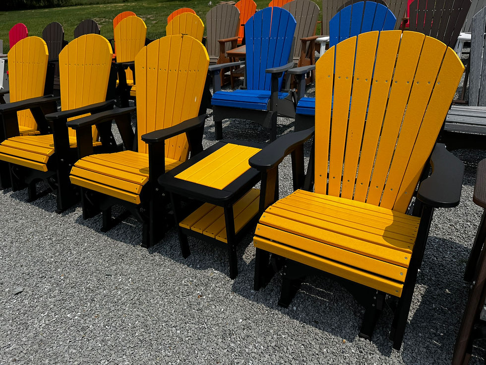 Glider Chair Set with Rectangle Side Table