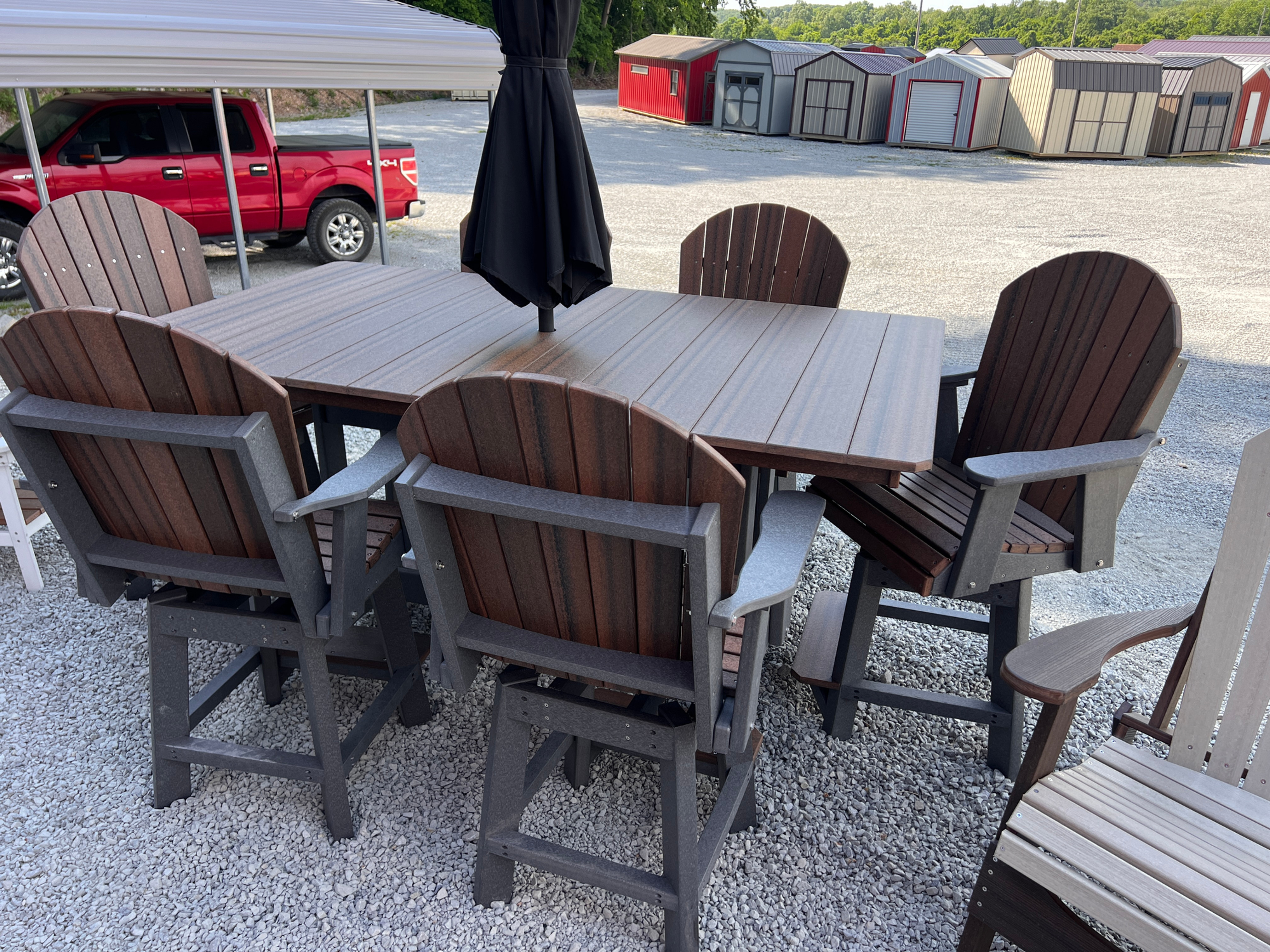 6' Dining table with 6 Swivel Chairs. Optional Canopy, view 2