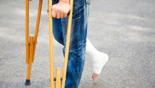 Man on crutches