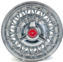 Kelsey Hayes style Thunderbird wire wheels with 3 blade spinner caps