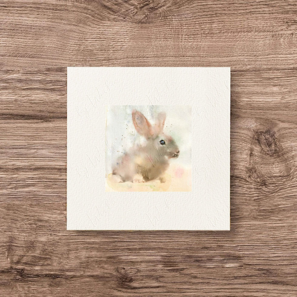 miniaturen minibilder minis, aquarellbild handgemalt als kunstdruck fineartprint, hase kaninchen