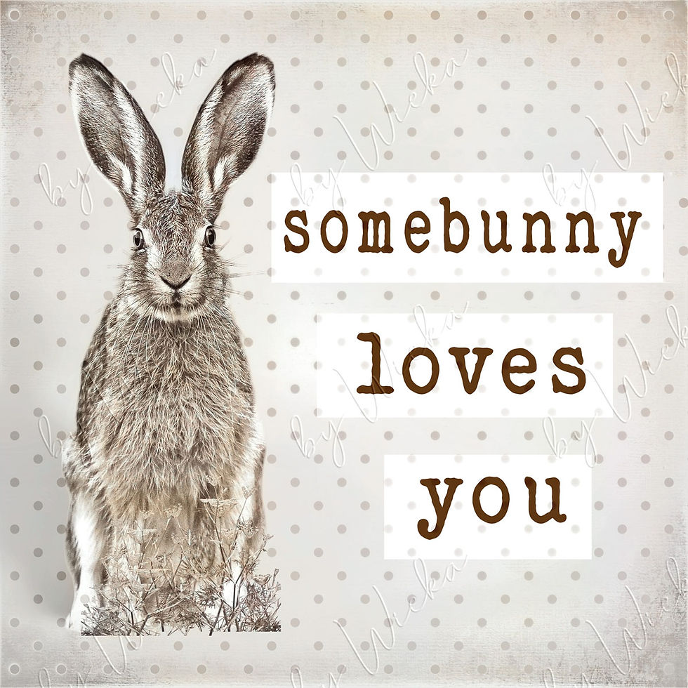 Miniaturbild: SOMEBUNNY Waldtiere Hase Wandbild im Vintage Style, Landhausstil mit Spruch