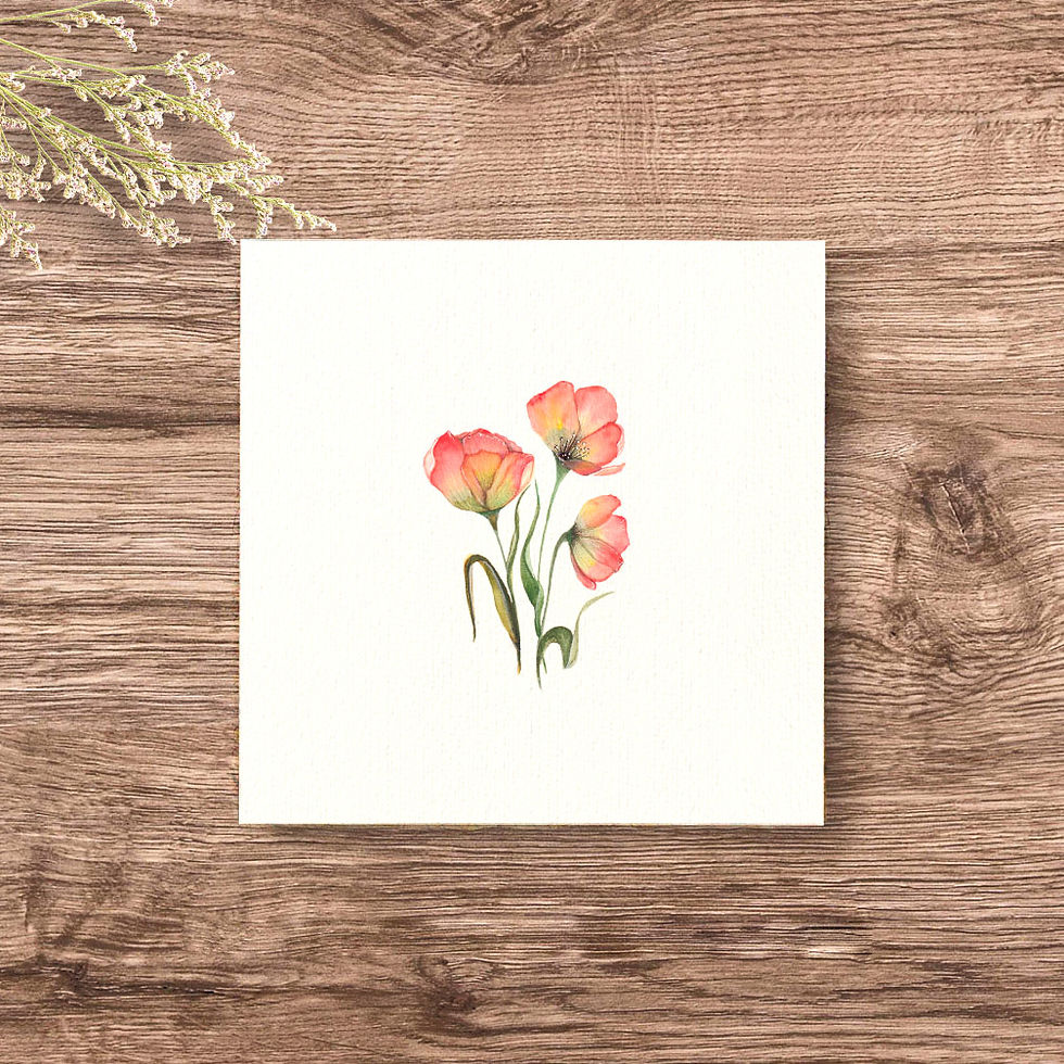 miniaturen minibild minis, aquarellbild handgemalt als kunstdruck fineartprint poster, roter mohn