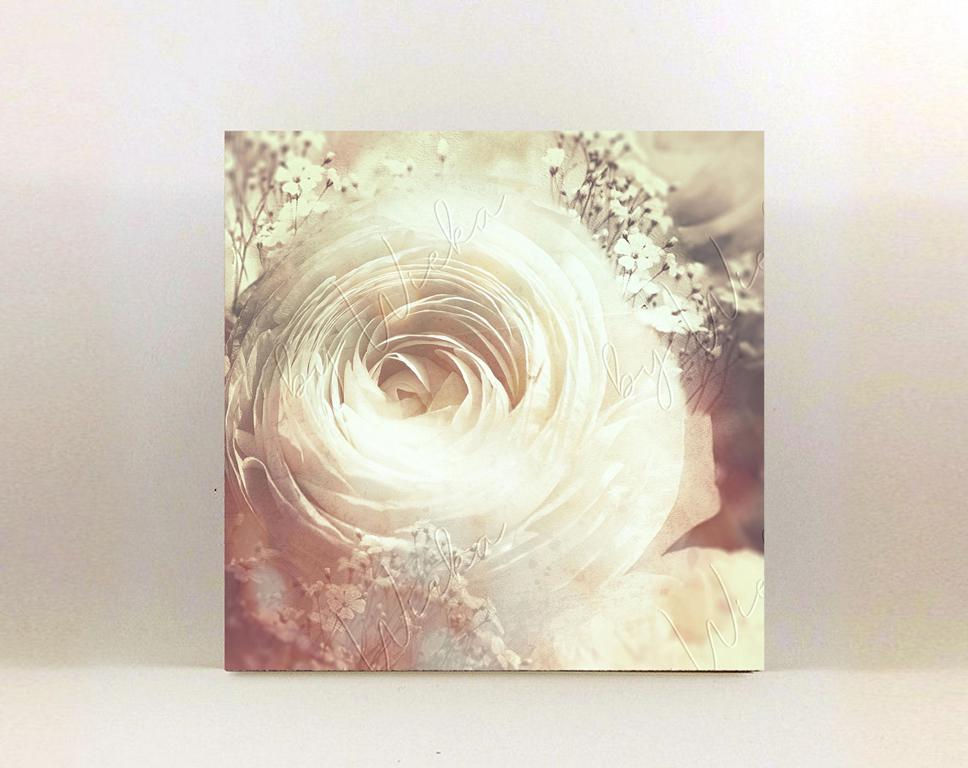 Miniaturbild: ranunkelblüte nostalgisches wandbild sephia vintage style shabby chic landhausstil geschenk handmade günstig kaufen holzdruck