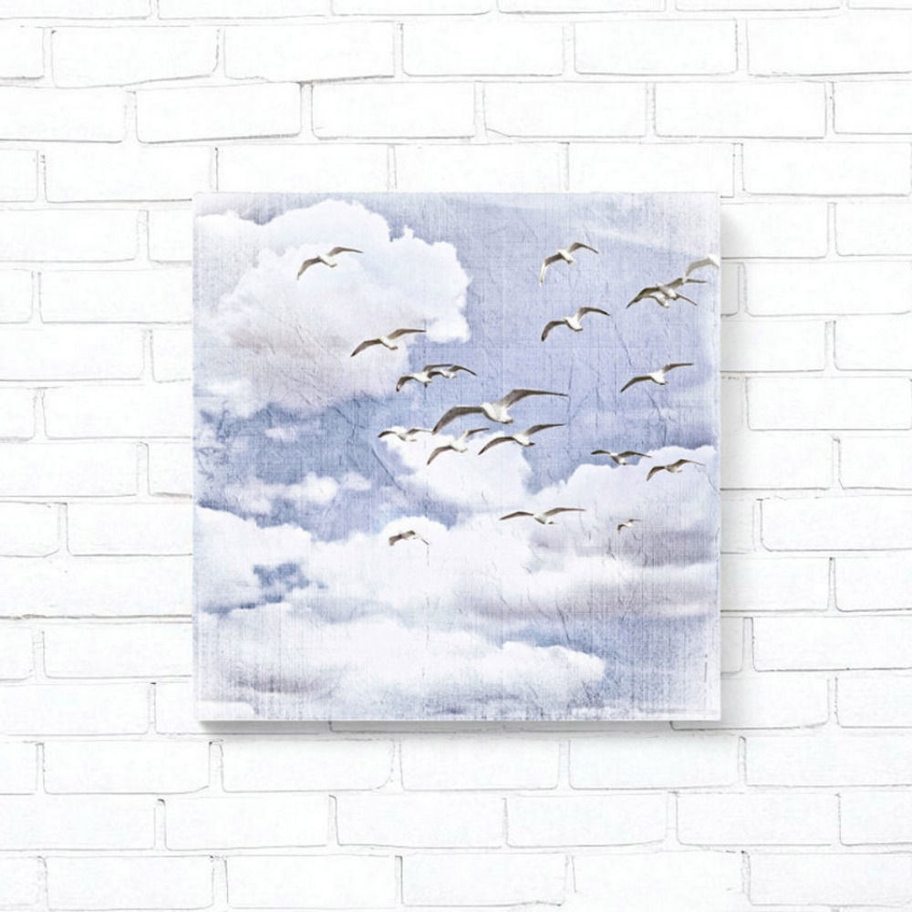 maritimes Wandbild möwen meer wolken himmel als leinwandbild günstig kaufen