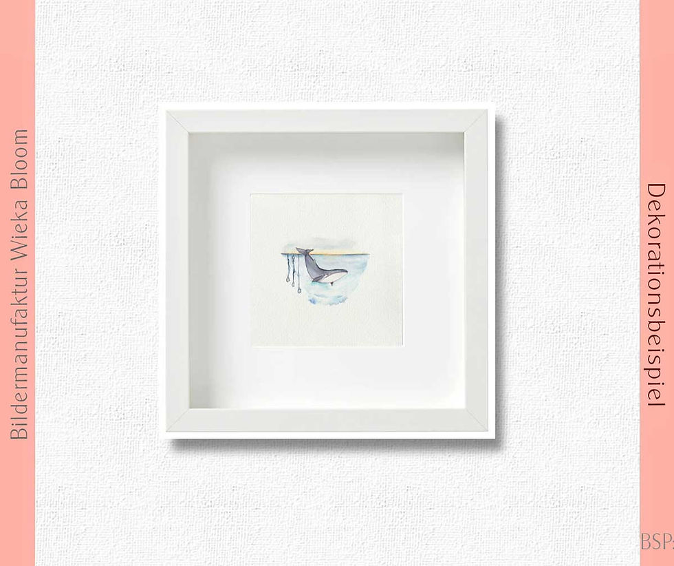Miniaturbild: wal meerestiere, kunstdruck nach handgemaltem maritimen aquarellbild auf büttenpapier