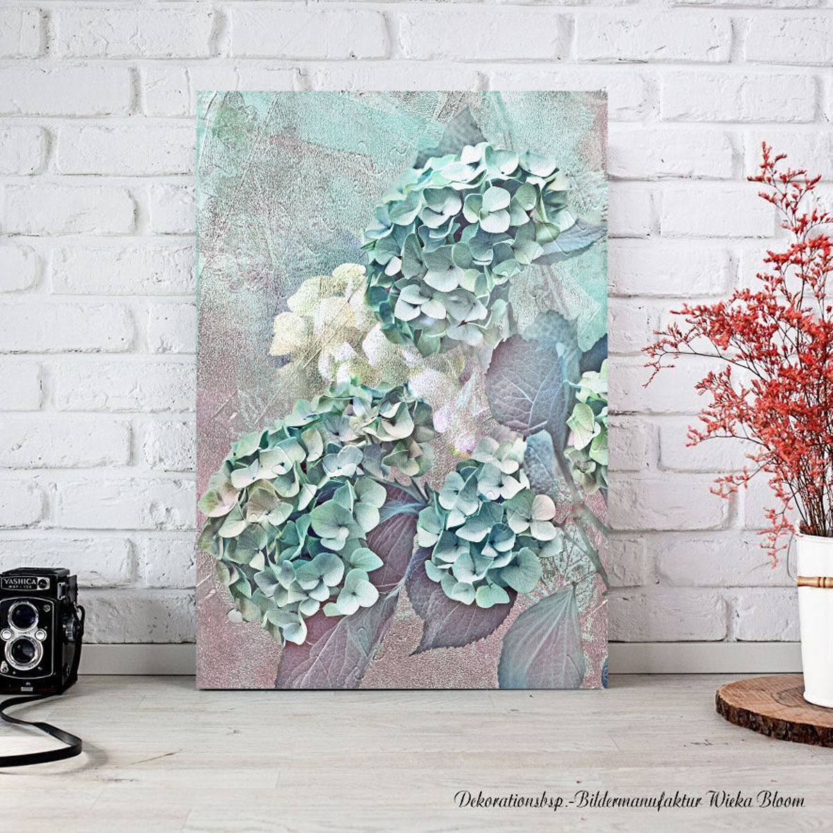 Blumenbild hortensie wandbild im landhausstil günstig kaufen