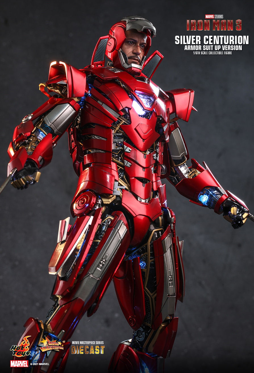 Thumbnail: Silver Centurion - Armor Suit Up - Iron Man 3 -  - Hot Toys