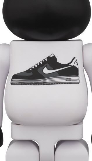 Thumbnail: Lunar Force 1 - Black - Nike- Bearbrick 400