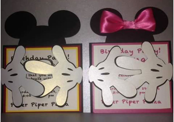 Tarjeta Micky y Minie