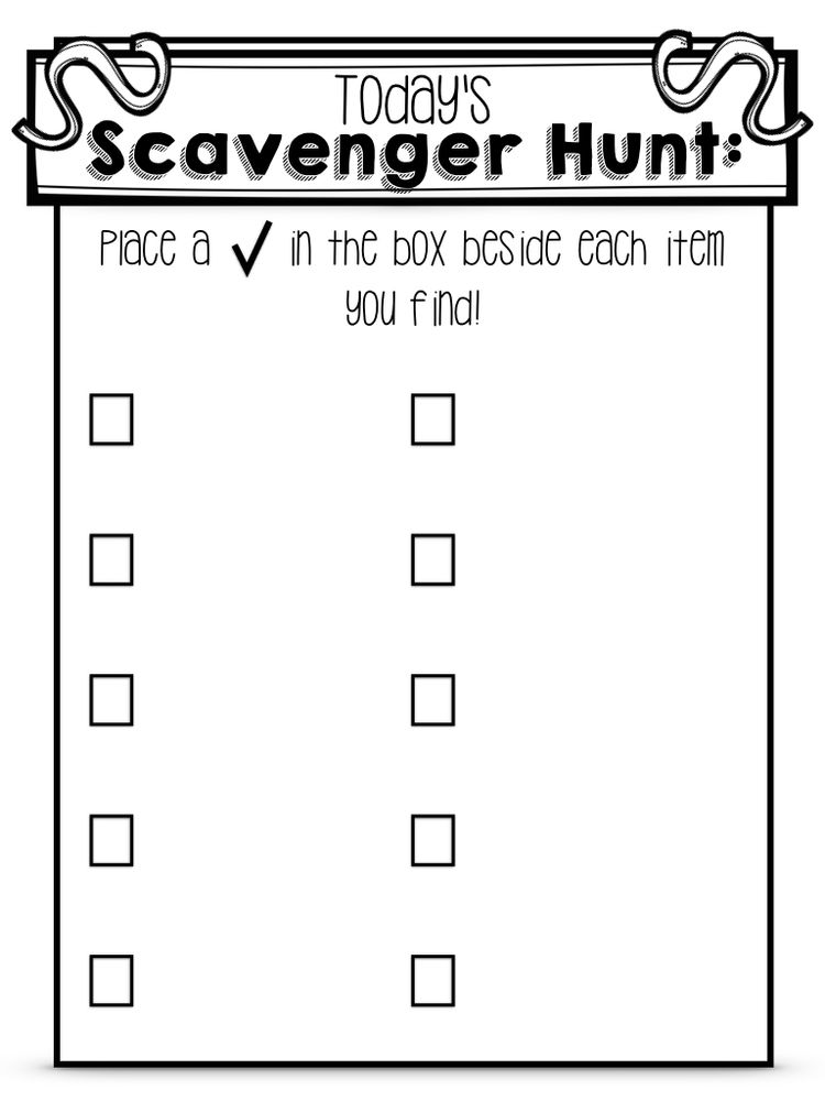 FREEBIE Editable Scavenger Hunt Checklist