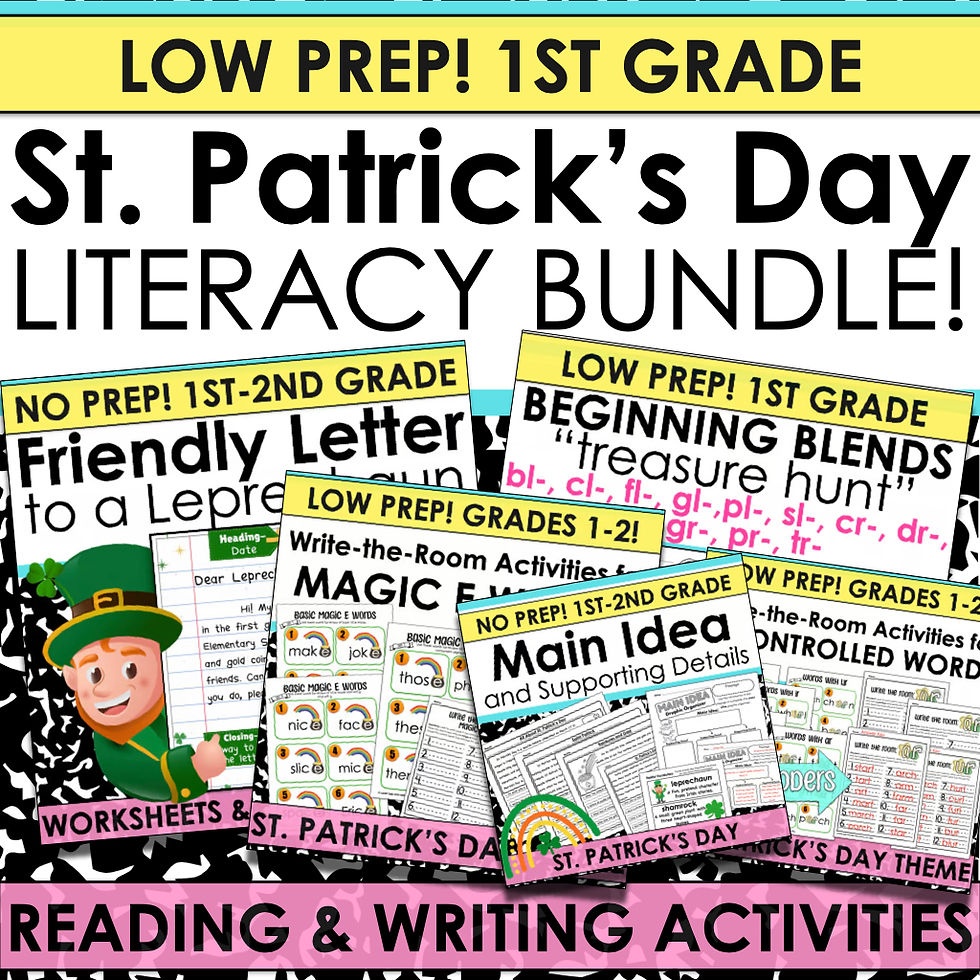 St. Patrick's Day Literacy Activities Bundle