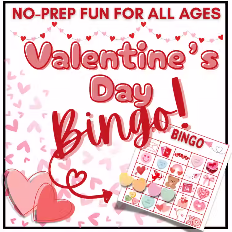 Valentine’s Day–themed BINGO game