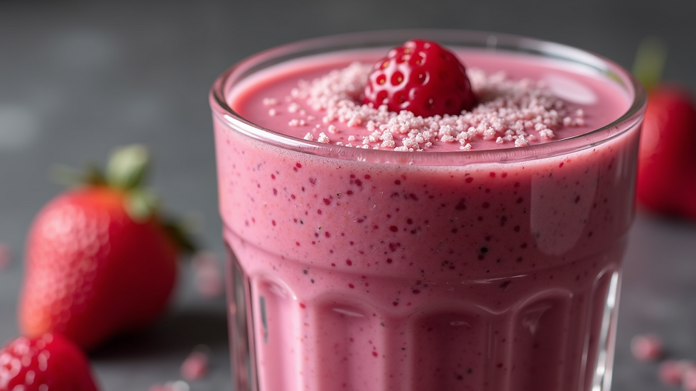 Close-up view of a vibrant berry smoothie