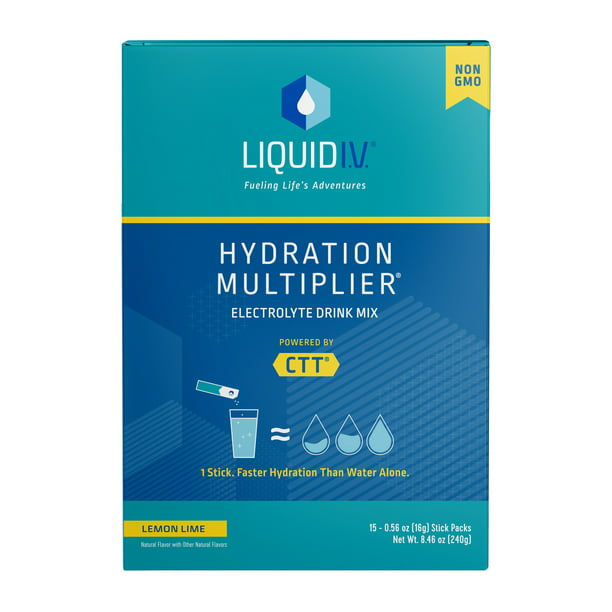 Liquid I.V. Hydration Multiplier Electrolyte Powder Packet Drink Mix, Lemon Lime