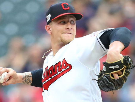 Four pitchers combine for a one-hit shutout as Tribe blanks Tigers 8-0