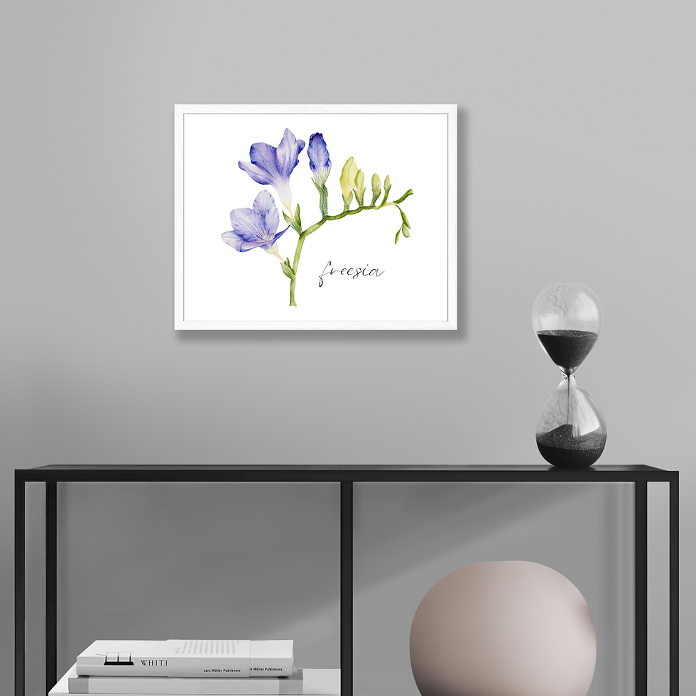 Thumbnail: Purple Freesia Watercolour Art Print