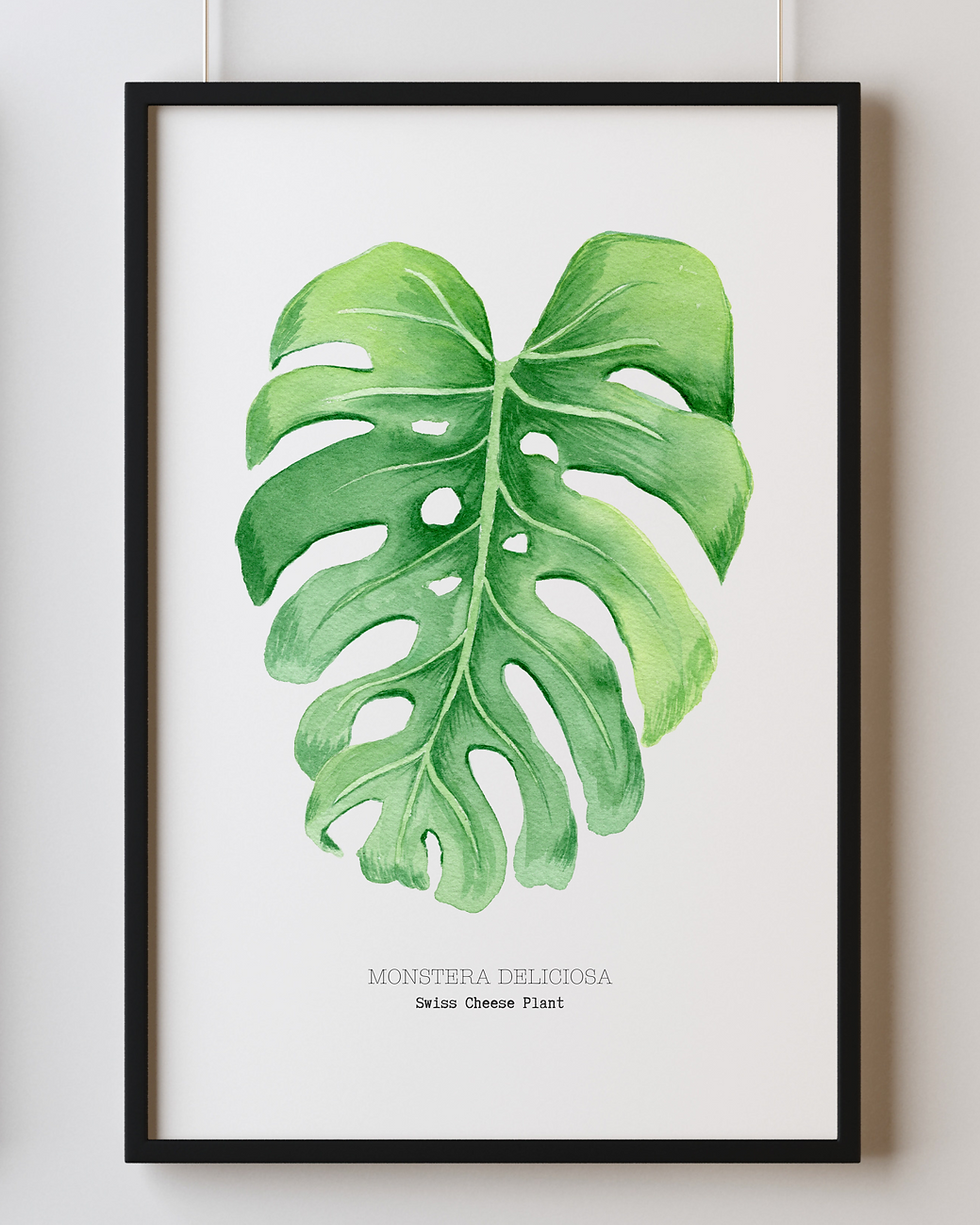 Thumbnail: Monstera Leaf Watercolour Art Print