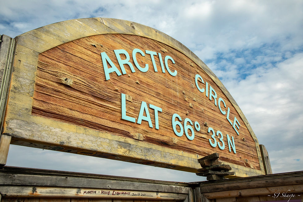 Arctic Circle sign on the Dempster highway