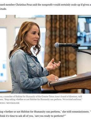 Teton Habitat Director Speaks up For Affordable Housing