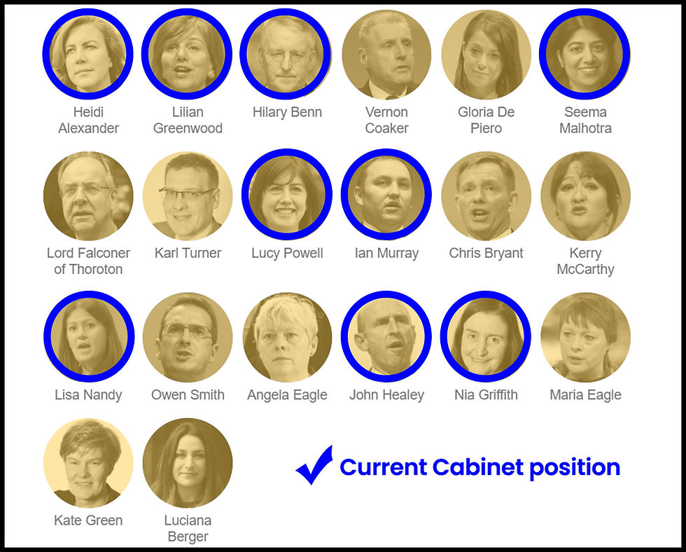 Just a few of the 2016 cohort of 'quitters' who now, coincidentally, have positions in Starmer's Cabinet