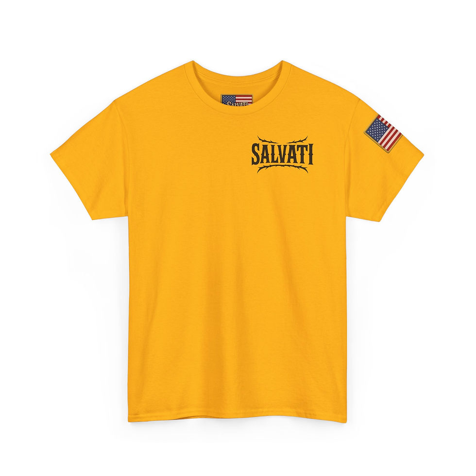 Thumbnail: SALVATI Skull Cowboy Tee | Heren T-shirt van zwaar katoen, westernkleding, cadeau voor hem