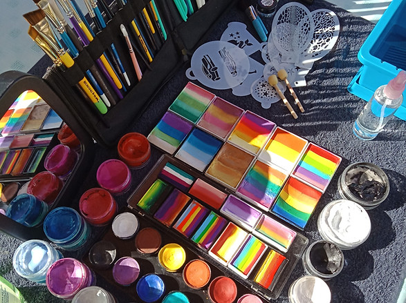 Face paints set up