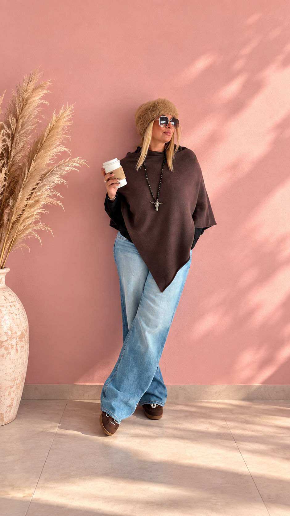 Miniature : Poncho Denise chocolat 