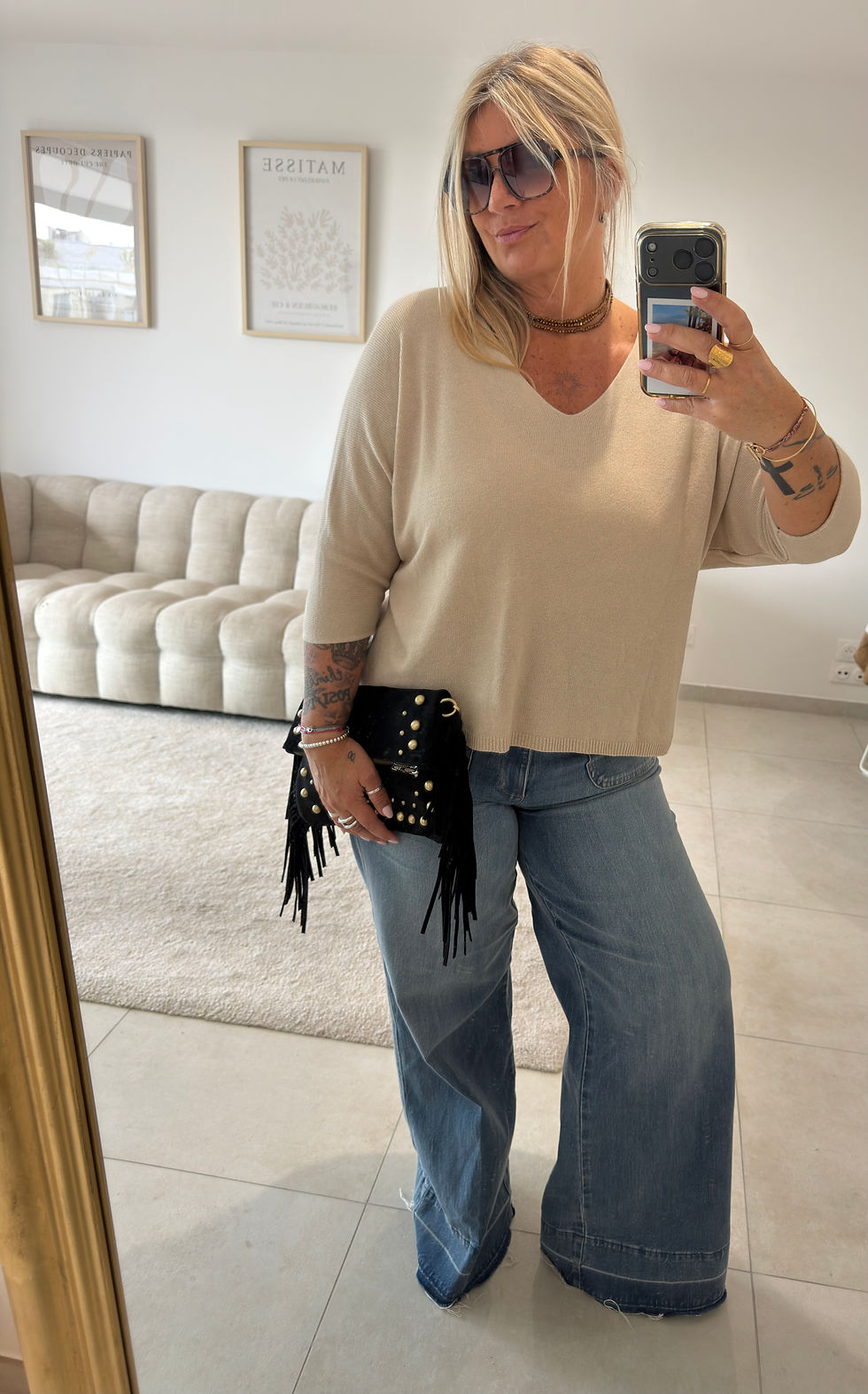 Miniature : Pull Lily beige